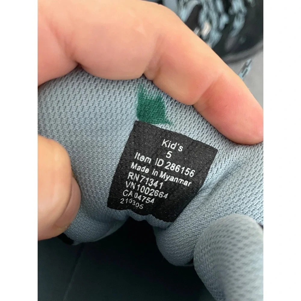 LL Bean Trail Model Hiker Waterproof Kids 5 Black Silver Blue NWT 286156